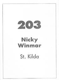 1990 Select AFL Stickers #203 Nicky Winmar Back